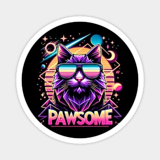 Pawsome - Synthwave Cat Magnet